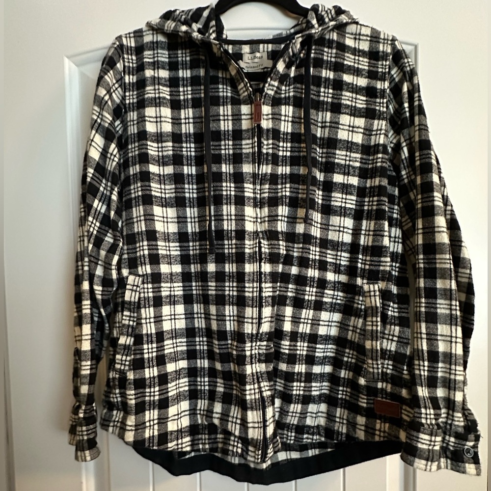 LLBean women’s flannel hoodie